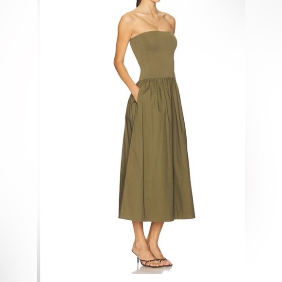 Pistola Mavo Strapless Olive Dress NWT - Picture 2 of 3